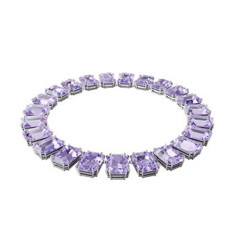 Millenia necklace, Octagon cut crystals, Purple, Rhodium plated swarovski millenia necklace  octagon cut crystals  purple  rhodium plated